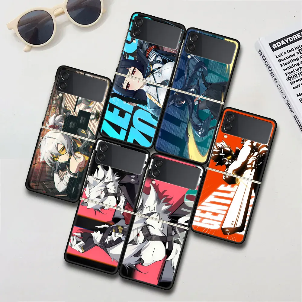 Von Lycaon ZZZ Hoshimi Miyabi Case for Samsung Galaxy Z Flip 4 3 5G Black Hard PC Cover Zflip4 Zflip3 Phone Coque Flip4 Flip3