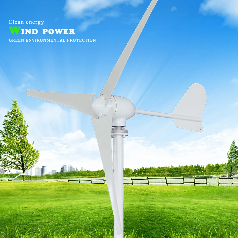 

300W/400W 12V/24V/48V 3/5 Blades For Home Residential Horizontal Wind Turbine Generator MPPT Charge Controller LCD Display