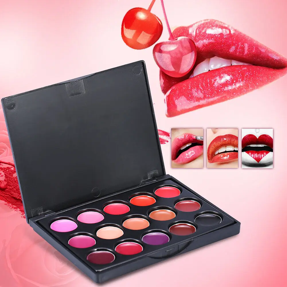 POPFEEL15 Colors Lipstick Palette Set Long Lasting Lip Gloss Korean Cosmetics Women Lip Tint Cheap and Small Beauty Lip Stain