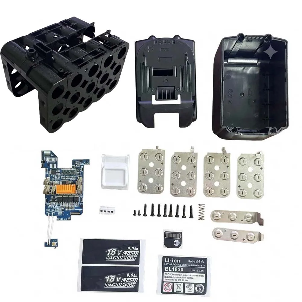Battery Housing Case Kit 15 Cells 18V Rechargeable Electrical PCB Board LED Digital Indicator Box Housings Shell For Power Tool