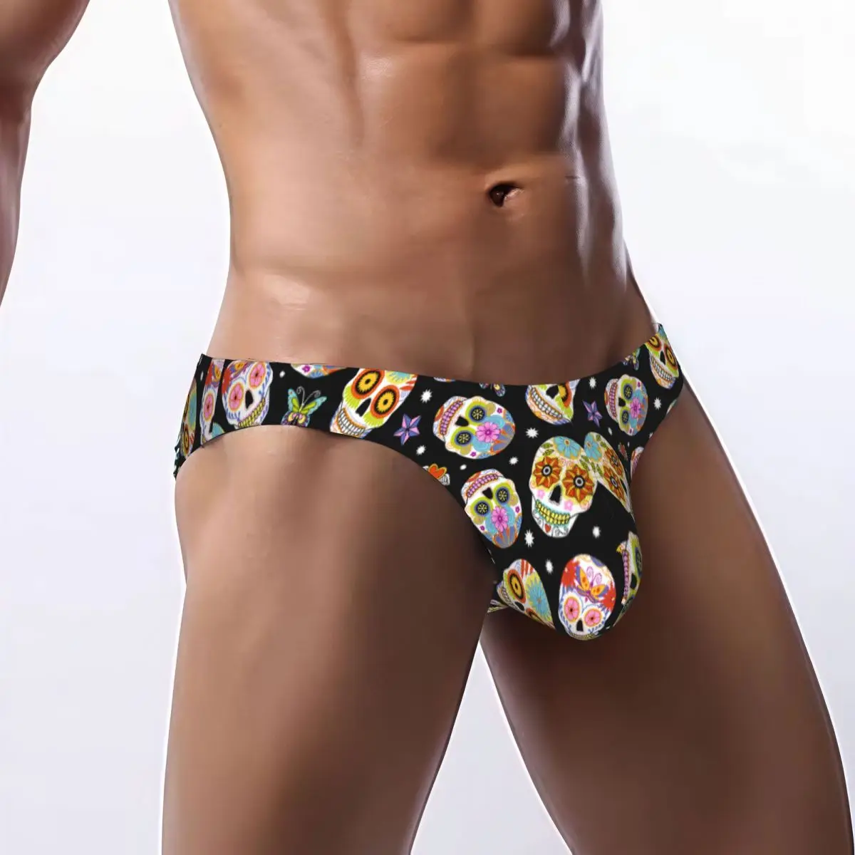 

Men's Briefs Sexy Underpants Traditional Mexican Sugar Skulls Bikini Underwear Men Panties