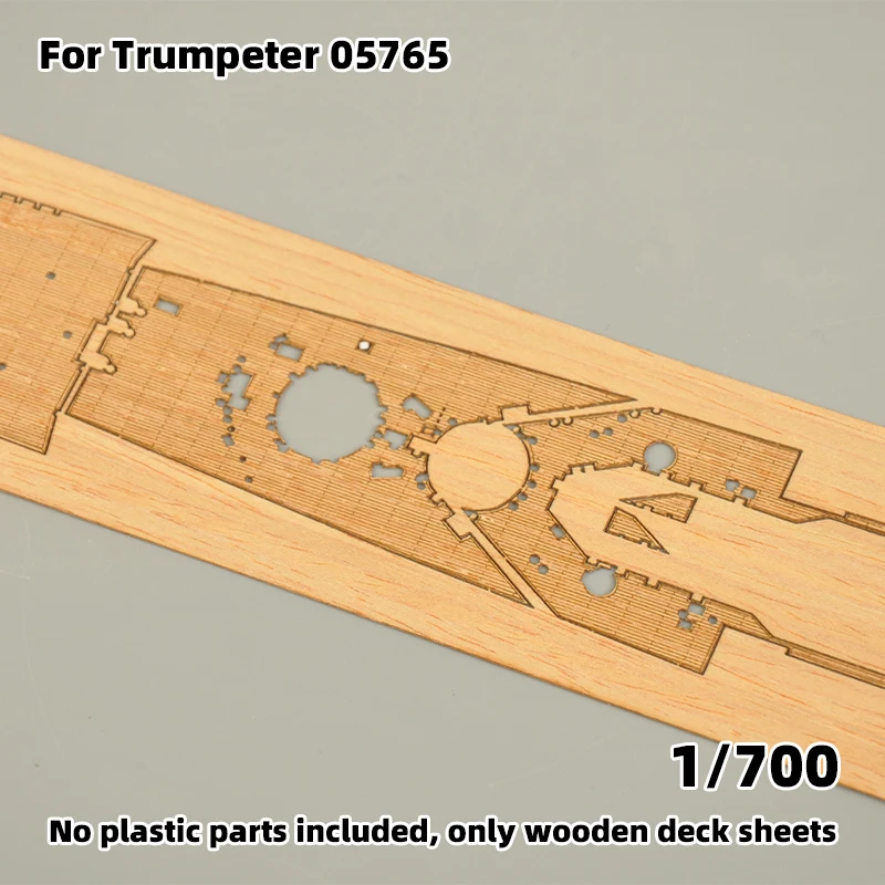Modell-Upgrade-Teile Lasergeschnittene Holzdeckplatte mit selbstklebender Ankerkette für TRUMPETER 05765 HMS Renown British 1945 1/70 – Detail 3