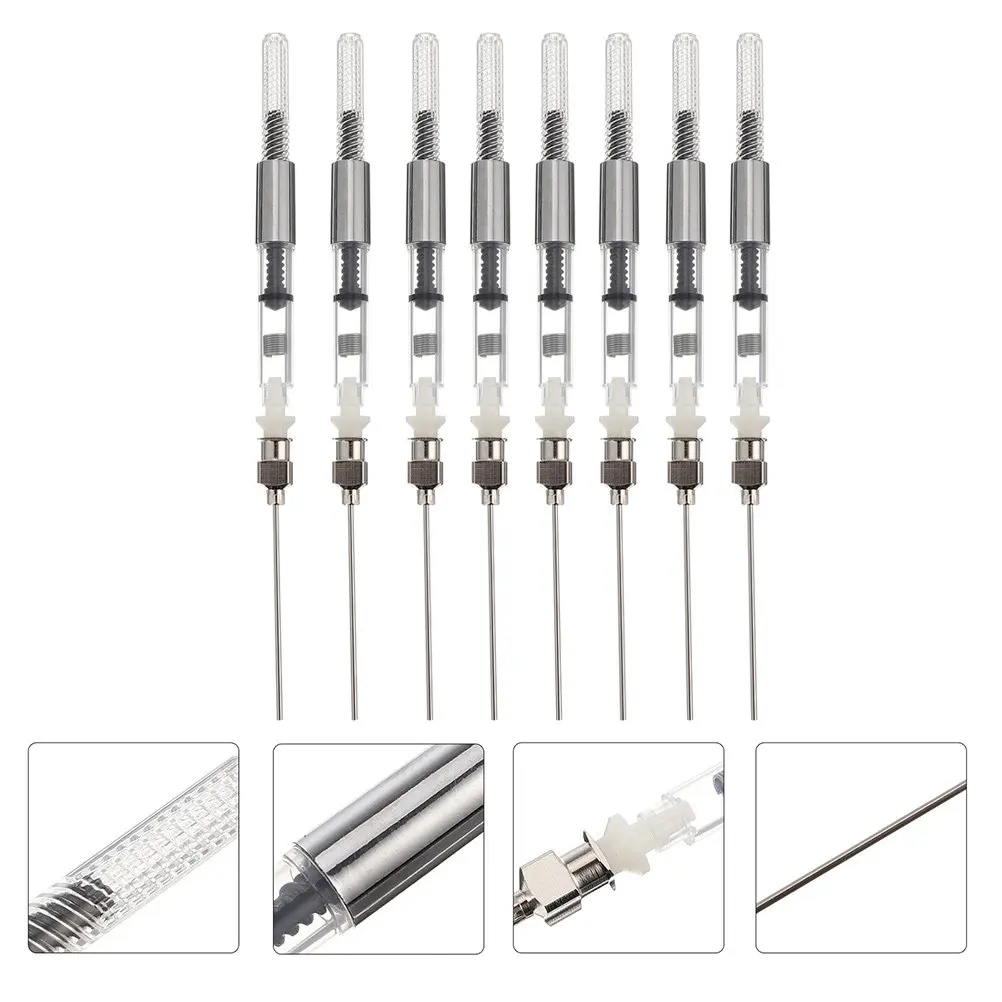 8Pcs Fountain Pen Ink Converter – Syringe-Driven Refill Device for Smooth Ink Absorption, School & Office Use