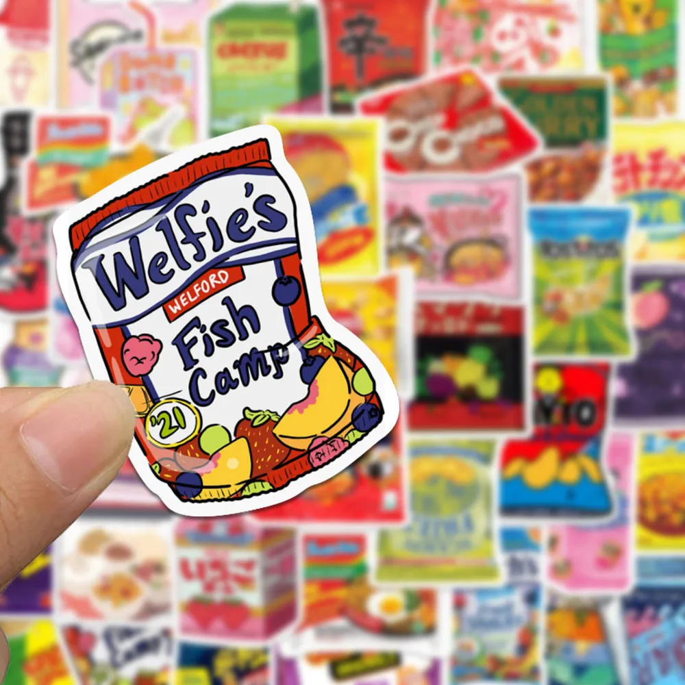 50 قطعة من ملصقات الكتابة على الجدران الكرتونية للوجبات الخفيفة - ديكور للجيتار والدفتر وحافظة الهاتف وتسجيل الأمتعة متجر YourLife #2