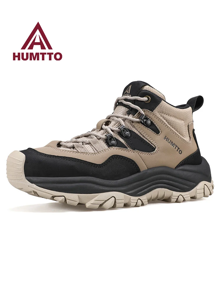 HUMTTO Hiking shoes Men's waterproof hunting Boots Tactical Desert Combat Ankle trekking Boots Male warm Leather travel Sneakers