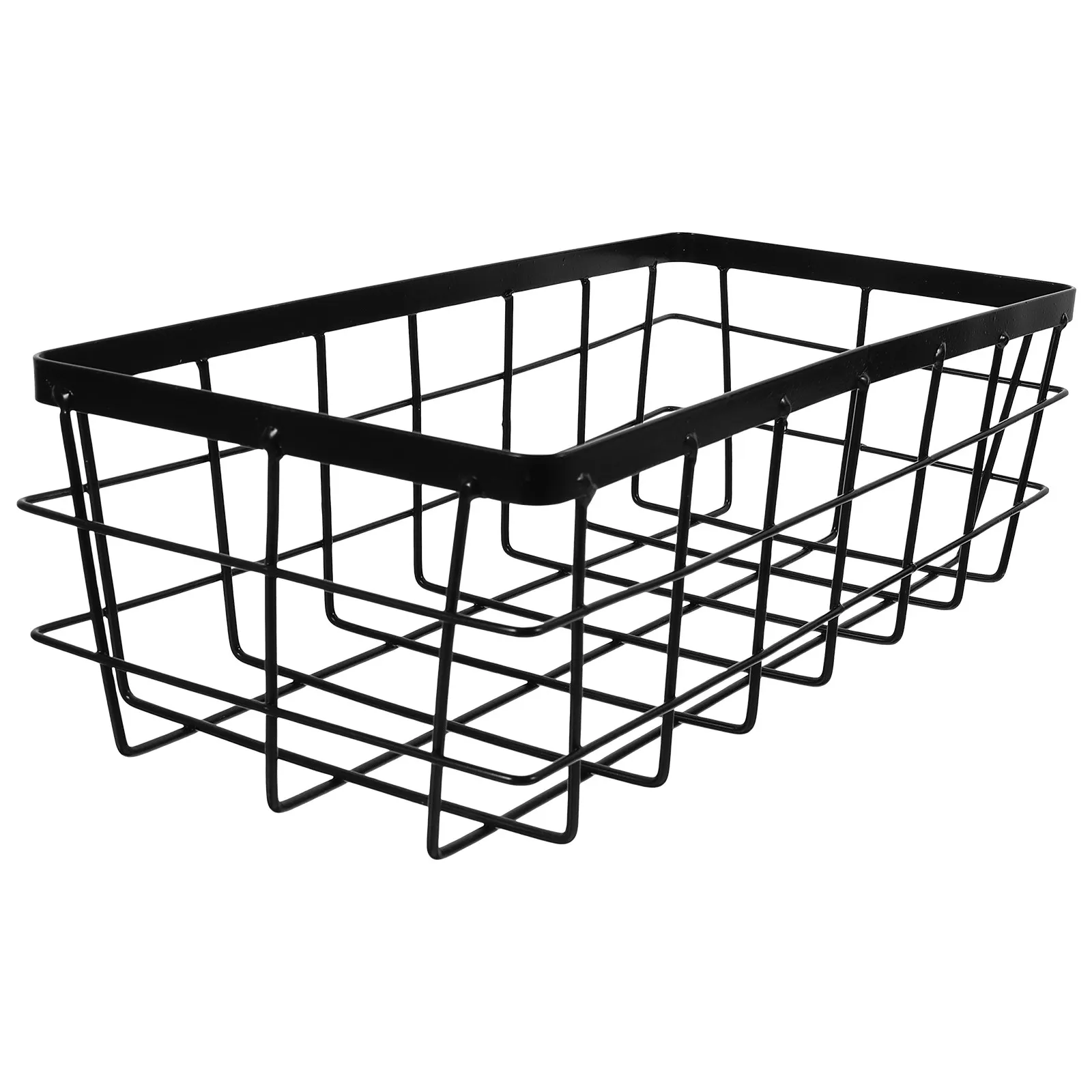 

Прямоугольная настенная корзина для хранения из высококачественного железа для ванной, кухни, туалета, с гладкими краями, прочная, настенная