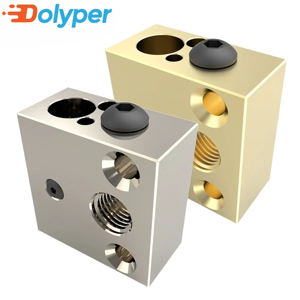 CR10 Aluminum / Brass / Plated Copper Heated Block With Sock for Ender 3 V2 Cr10 3D Printer Extruder Hotend Bi-Metal Heatbreak