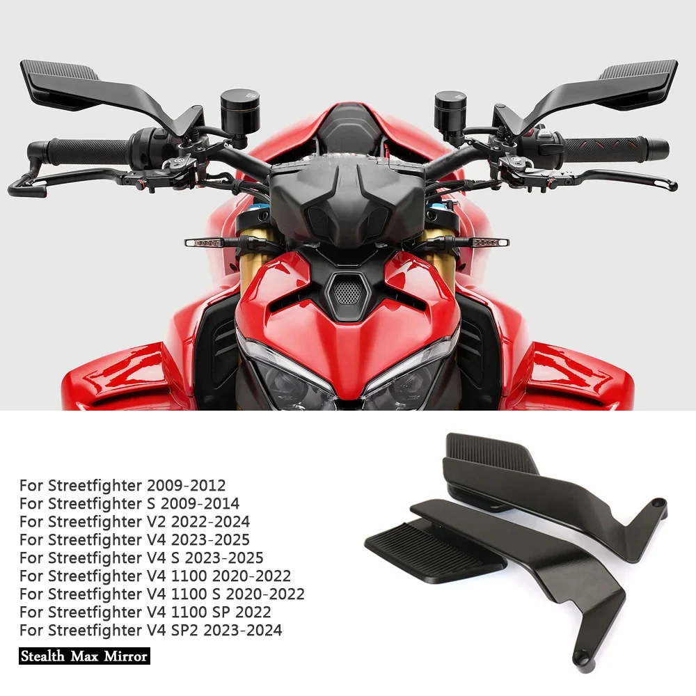

Stealth Max Mirror To Rotate Adjustable Mirrors Motorcycle Accessories Mirrors For Ducati Streetfighter V2 V4 S 2023-2025
