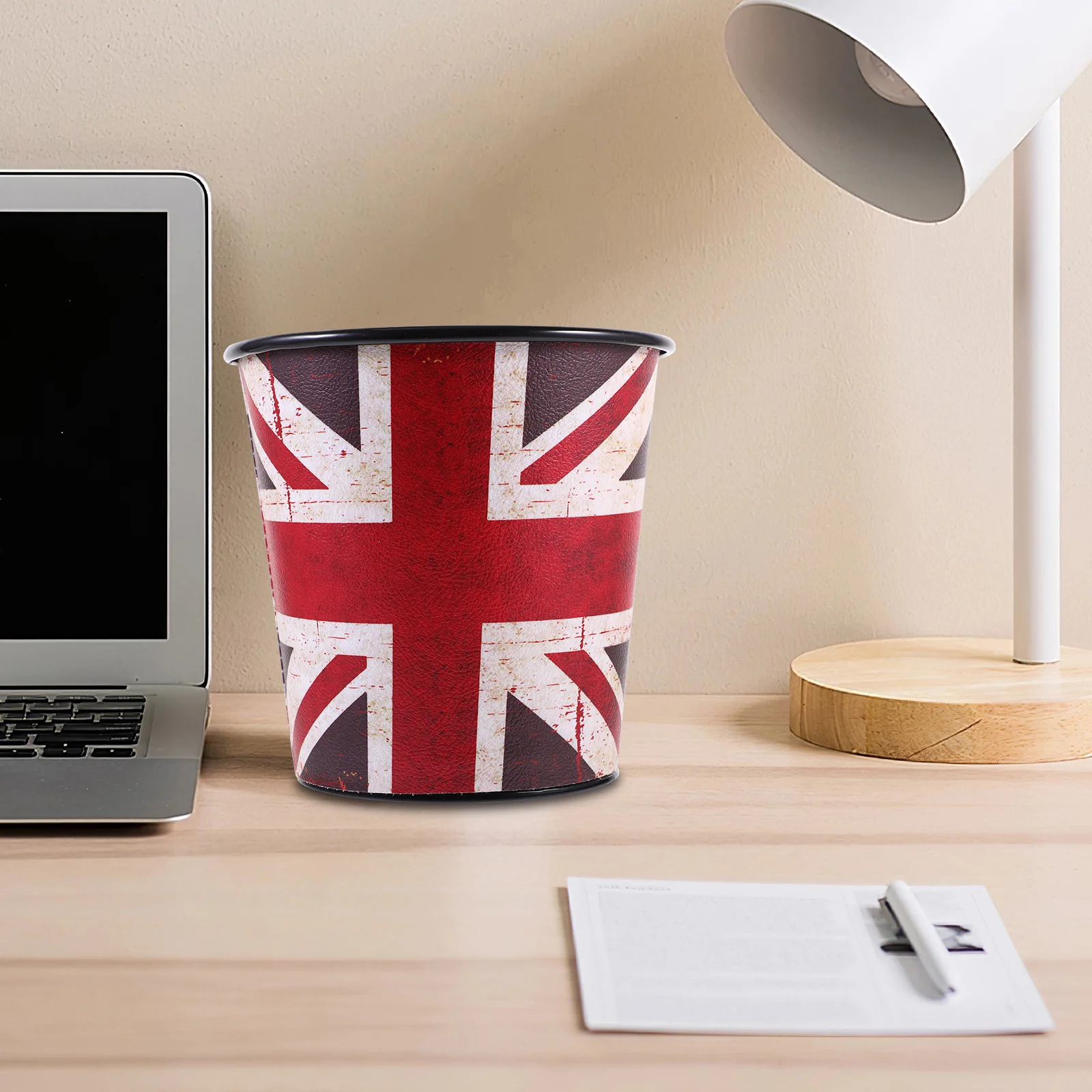 

Desktop Trash Can Office Small Bin Mini Trashcan for Iron Waste Paper Basket Decorative Garbage