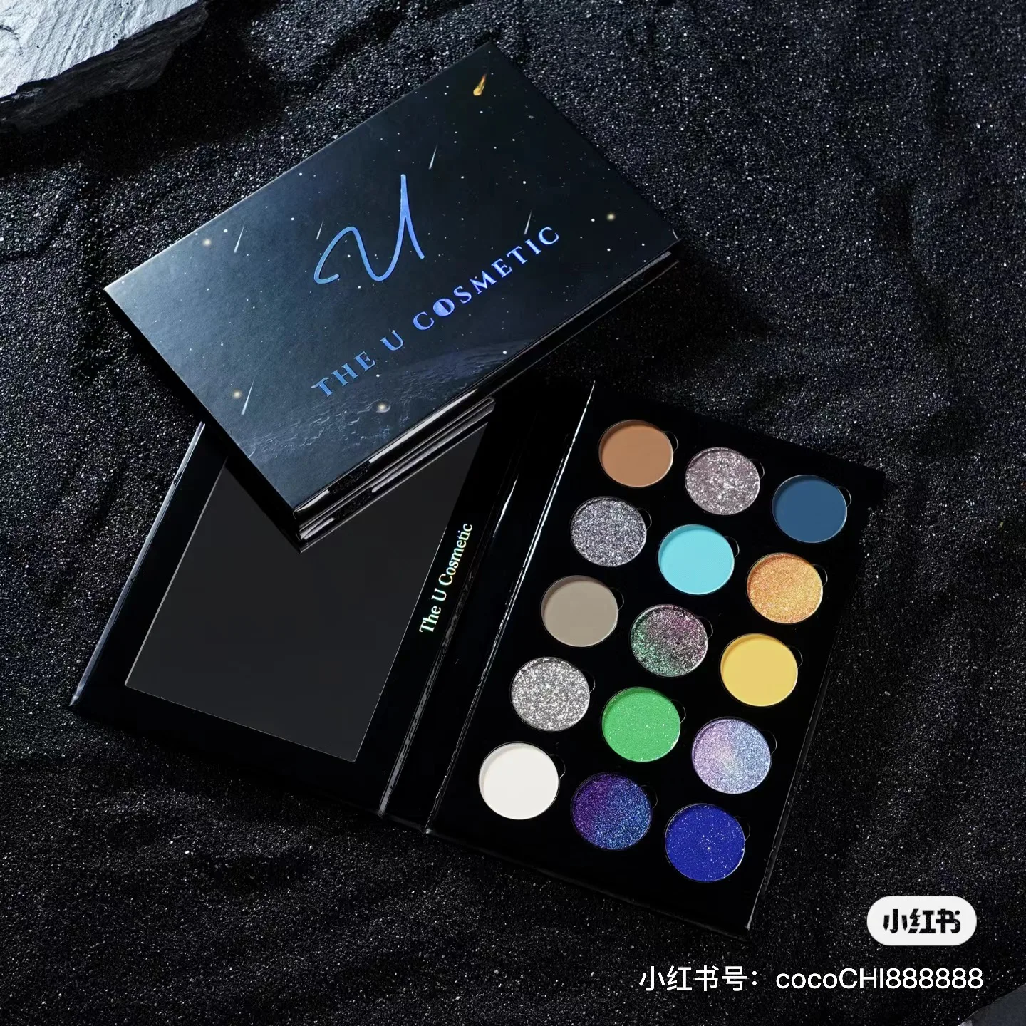 The U Cosmetic Cosmic Eye 15 Color Matte Shimmer Chameleon Eyeshadow Plate Y2K Eyeshadow Makeup