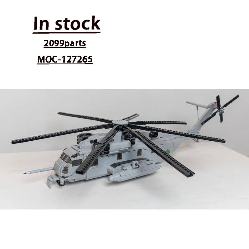 MOC-127265 Klasyczny helikopter lądowy CH-53E Super, model z klocków konstrukcyjnych, 2099 elementów, kreatywne klocki MOC dla dzieci, dla chłopców