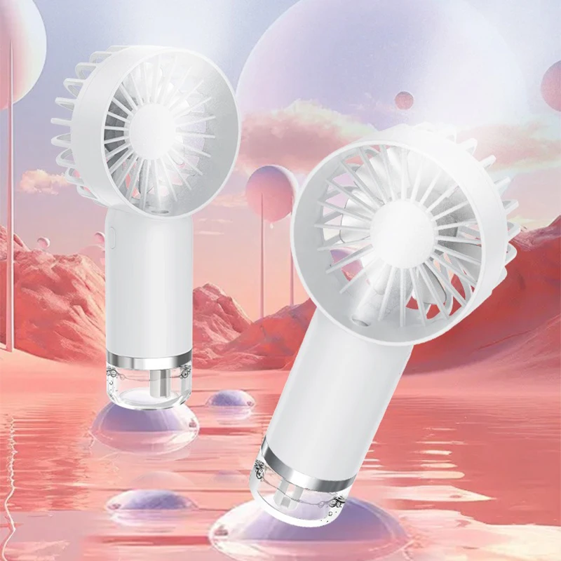 

Handheld Personal Fan Upgraded Portable Fan Battery Operated Spray Water Mist Fan For Makeup, Travel And Outdoors