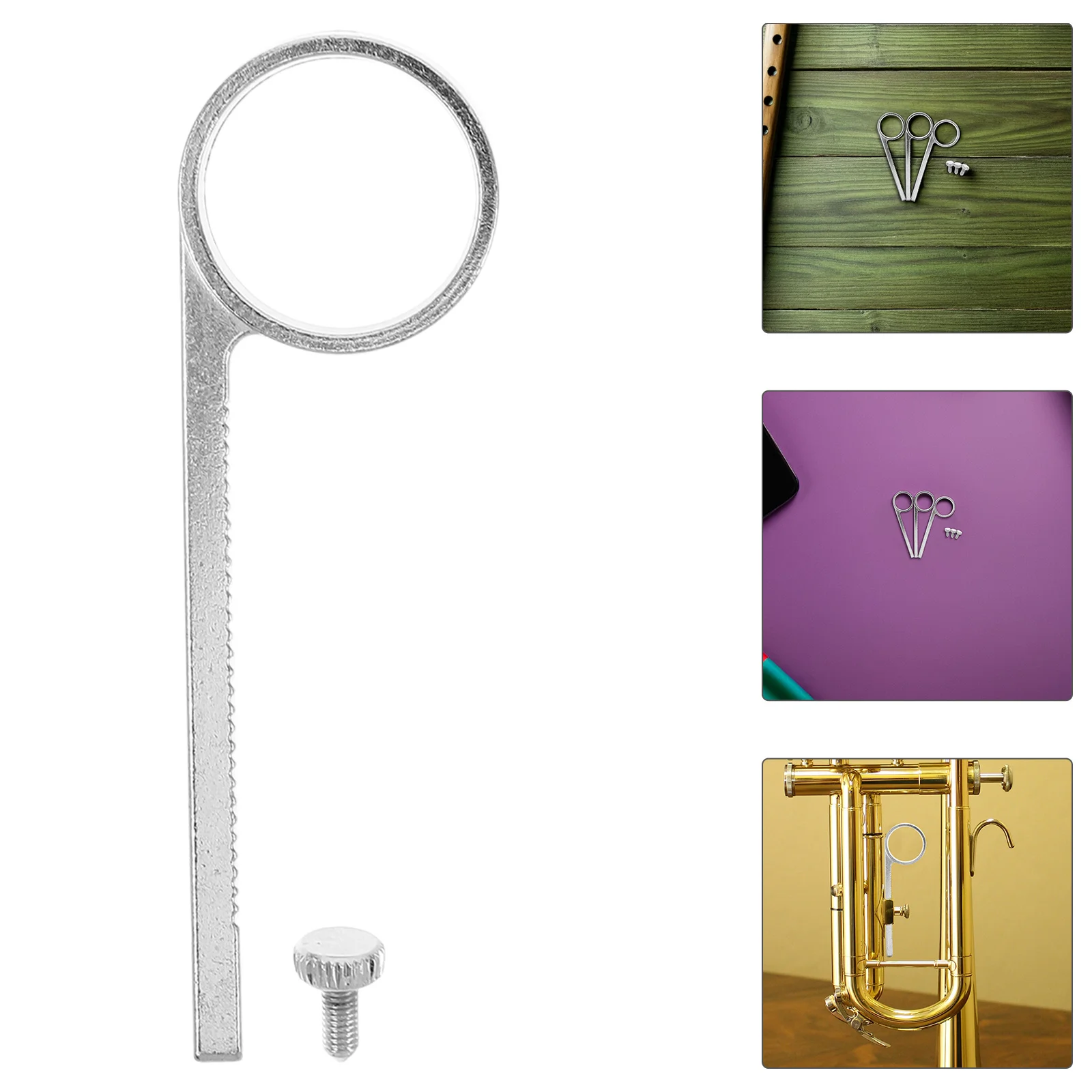 

3 set Metal Trumpet Valve Pull Ring Slide Handle For Secure Grip Ergonomic Design Anti-Slip Stability Trumpet Slide Accessory