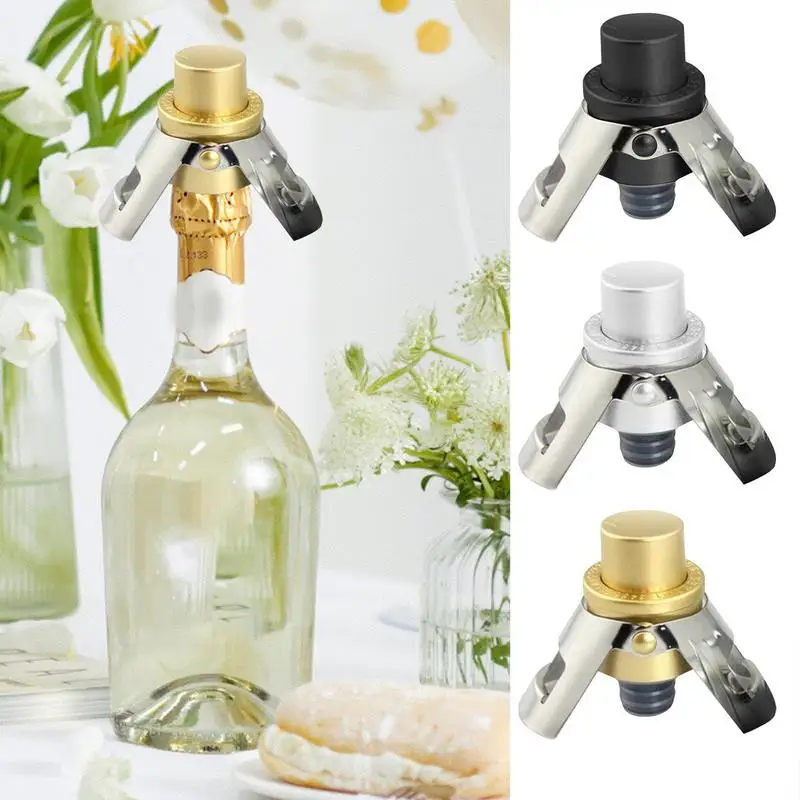 Champagne Stoppers Stainless Steel Sparkling Wine Bottle Plug Champagne Bottle Press Stoppers With Pump Wine Stoppers With