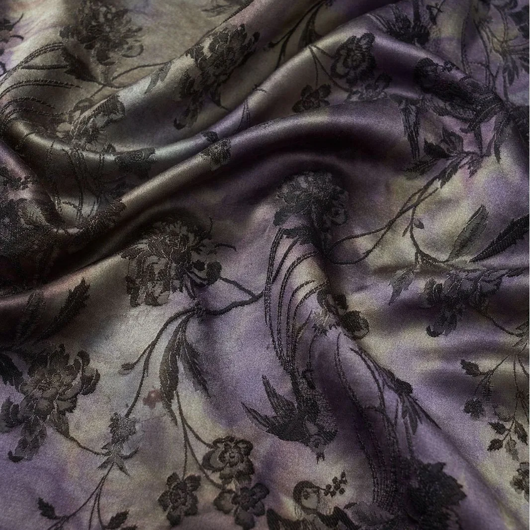New Silk Wool Jacquard Chinese Lining 37 Mm140 Width Autumn and Winter Clothing Bed Cover Cloth Fabric