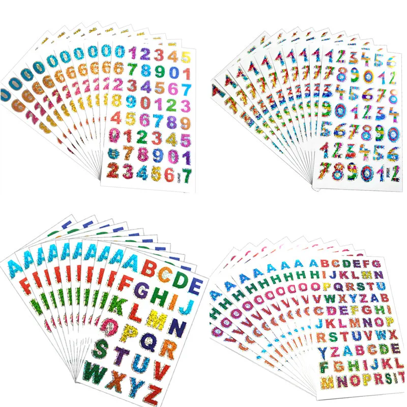 Alphabet Stickers Self Adhesive Letter Stickers Metallic Finish for Diy Scrapbook Birthday Card Craft Scrapbooking