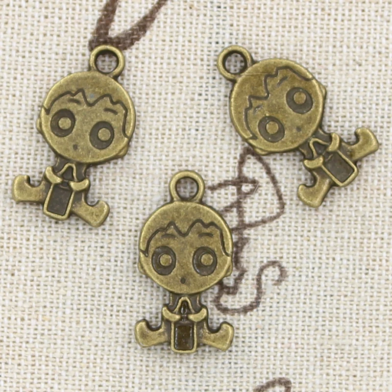 10pcs Charms Baby Girl Boy 24x13mm Antique Bronze Silver Color Pendants Making DIY Handmade Tibetan Bronze Silver Color Jewelry