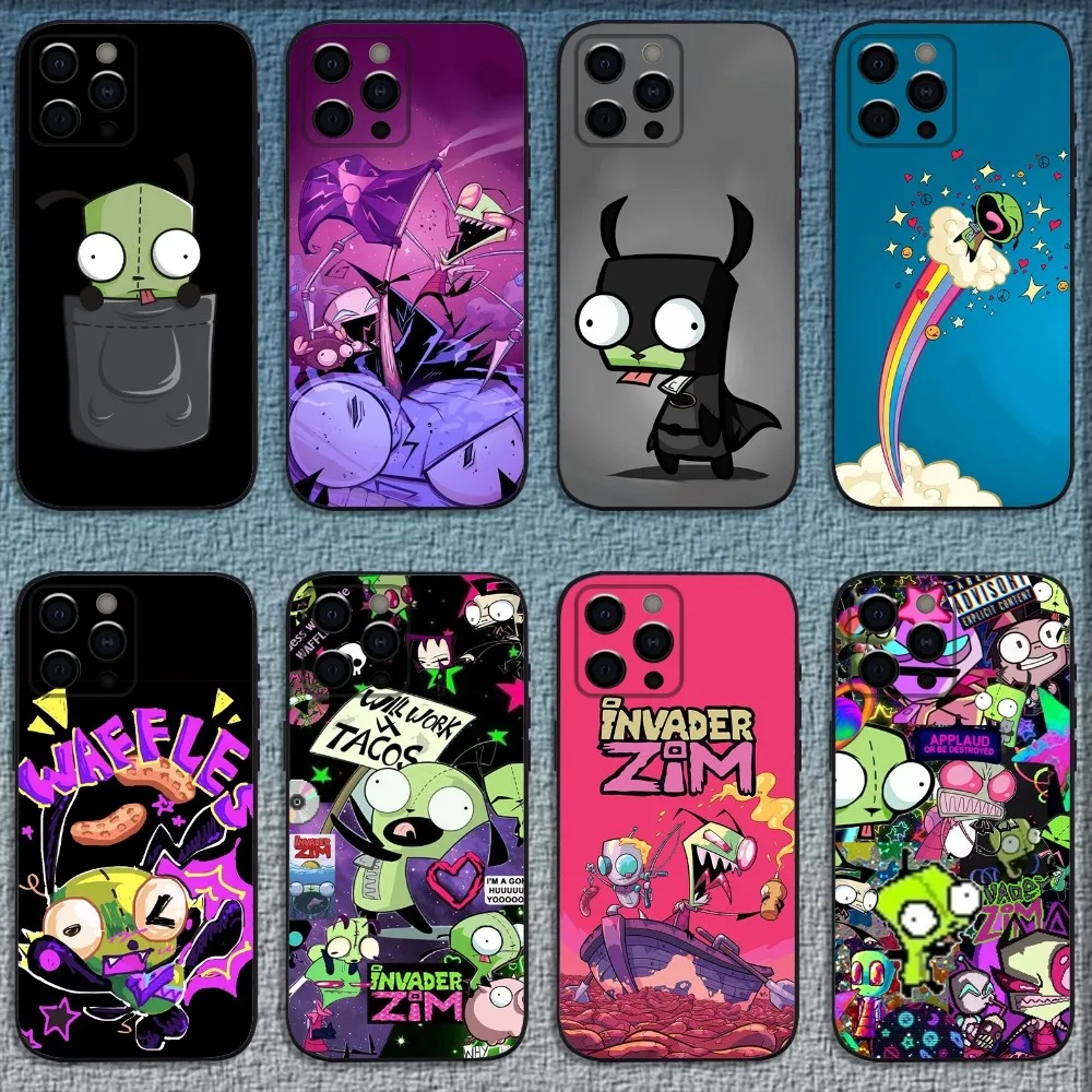 

Cartoon I-Invader Zim Gir Phone Case For iPhone 16,15,14,13,12,11,Pro,X,XS,Max,XR,Plus,Mini Soft Black Cover