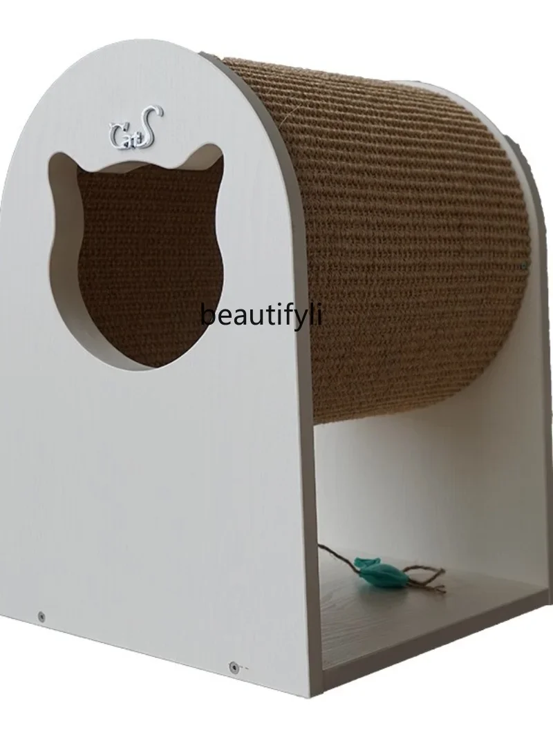 

Cat Furniture Sisal Drill Tube Scratching Pole Scratch Board Wooden Cat House Toy