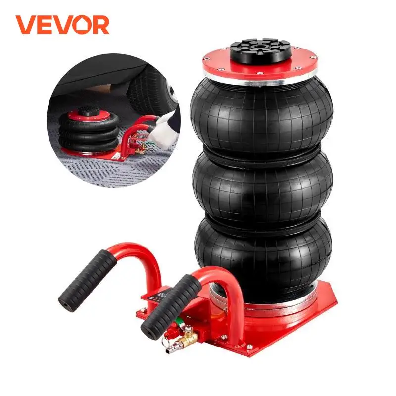 VEVOR Triple Bag Air Jack 3 Ton (6600 lbs) Capacity Portable Pneumatic Car Jacks Heavy Duty&Quick Lifting for Garage Car Repair