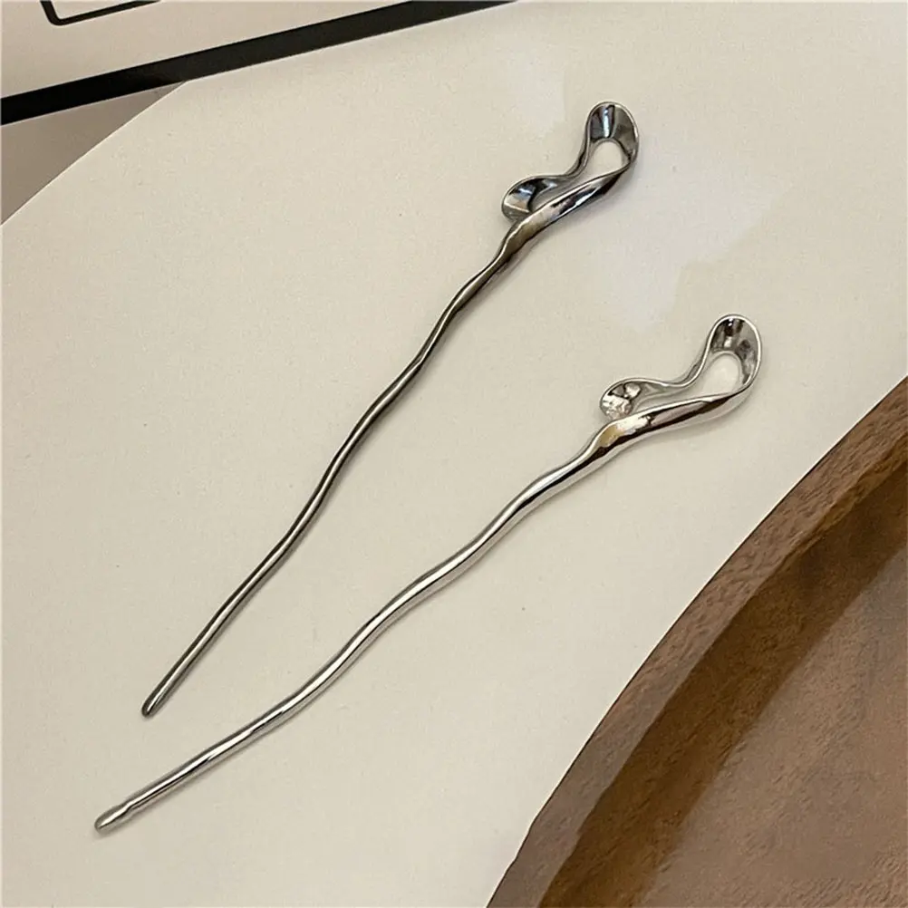 

2 Pcs Bun Hair Sticks Chopstick Asian Chopsticks for Buns Chinese-style Hairpins Metal Accessories Ancient Clips