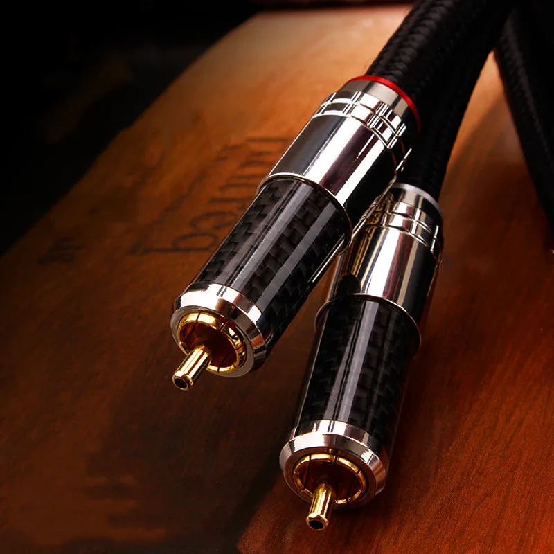 YY-004 HIFI single cr-ystal copper signal cable double lotus two to two CD player power amplifier RCA audio cable