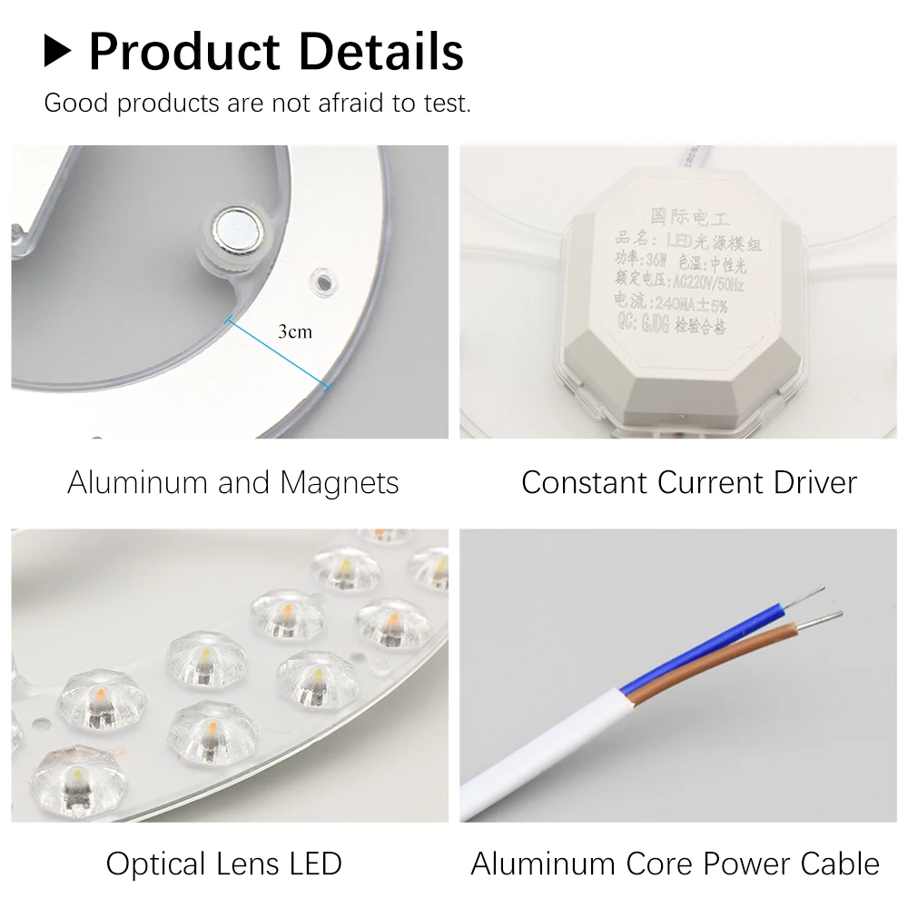 Led Ceiling Light Replacement Module 220V Led Panel 36W Round Circle Led Light Panel Board Module For Ceiling Lamp ＆ Fan Lights