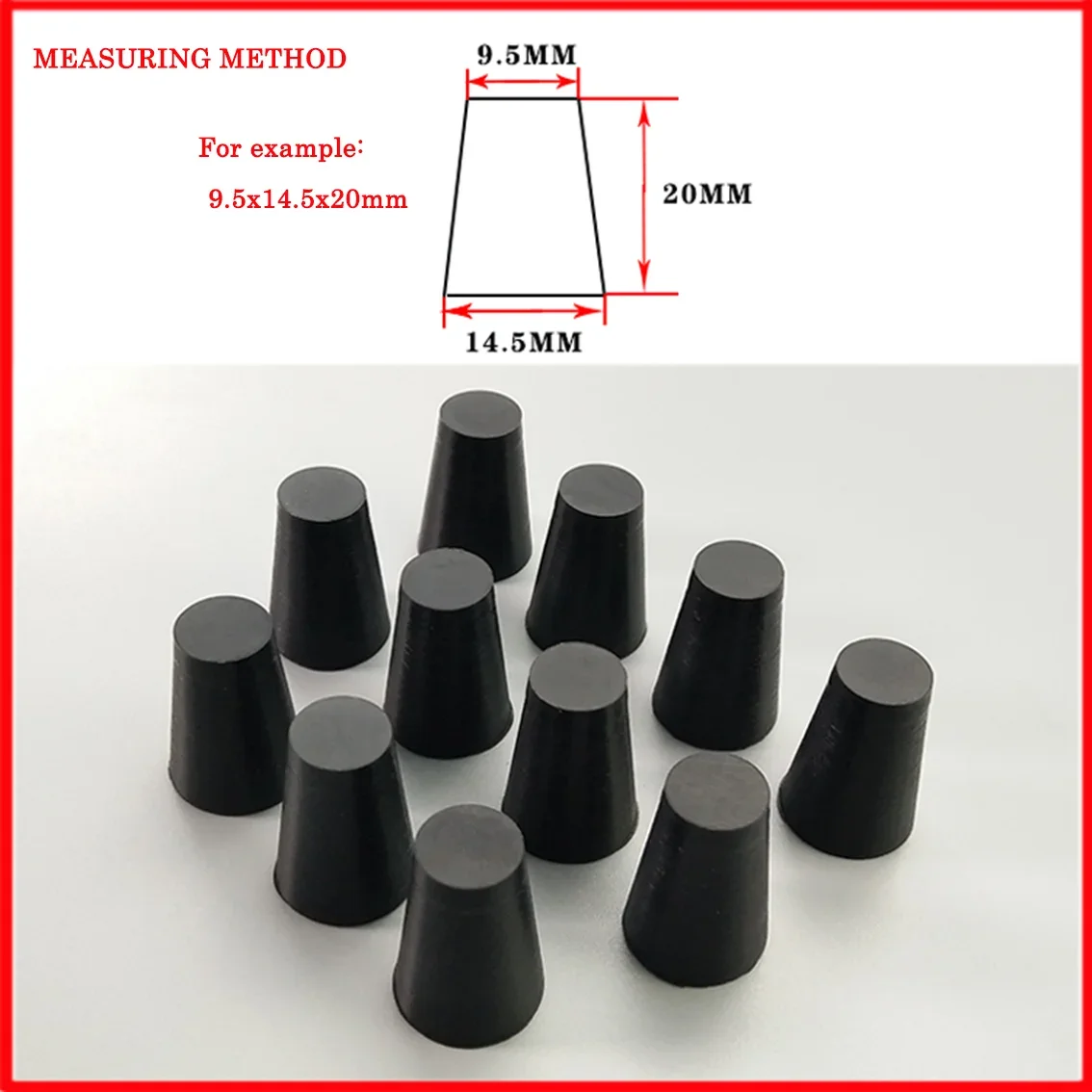 Clear & Black Conical Silicone Plug, High Temp Tapered Sealing Stopper for Spraying, Electroplating & Baking Paint
