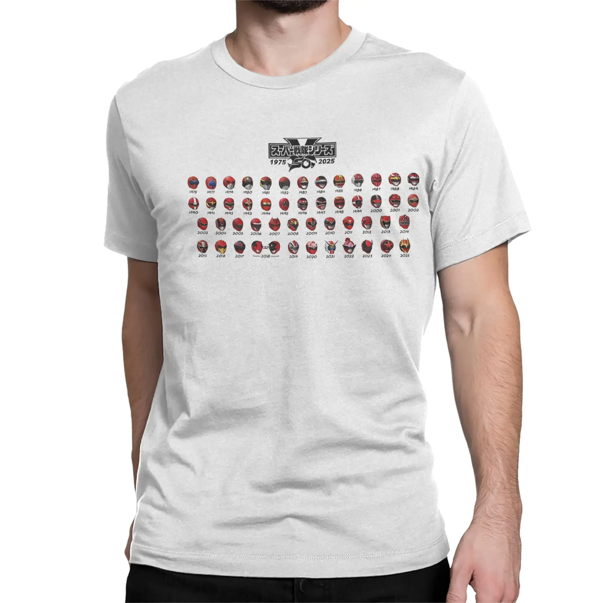Super Sentai Tamashii 50th Super Hero Getter Power Rangers  T-Shirt Men Cotton Tee Shirt Crewneck T Shirt Gift Idea Tops