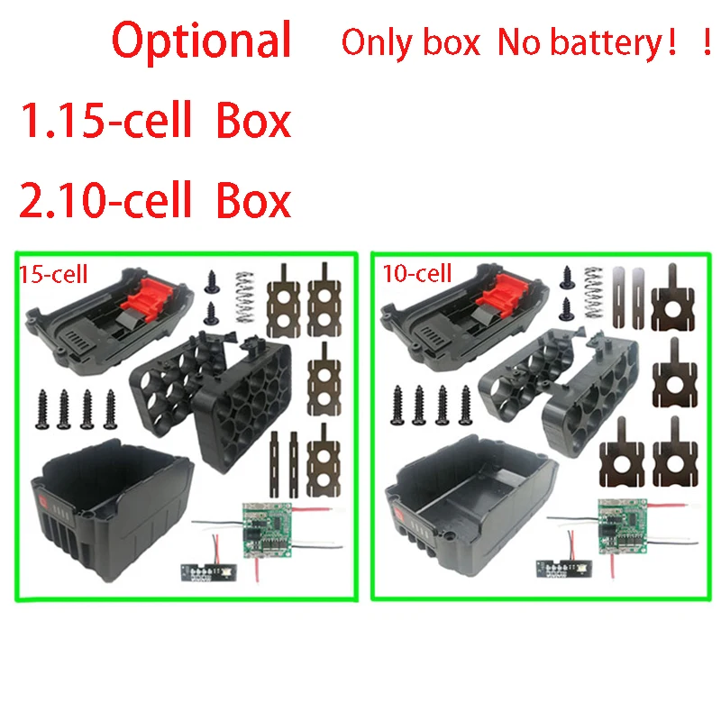 Plastic Case for 10/15-cell Battery Plastic Box Power Display for Lomvum Zhipu Hongsong Jingmi for Makita 18V Lithium Battery