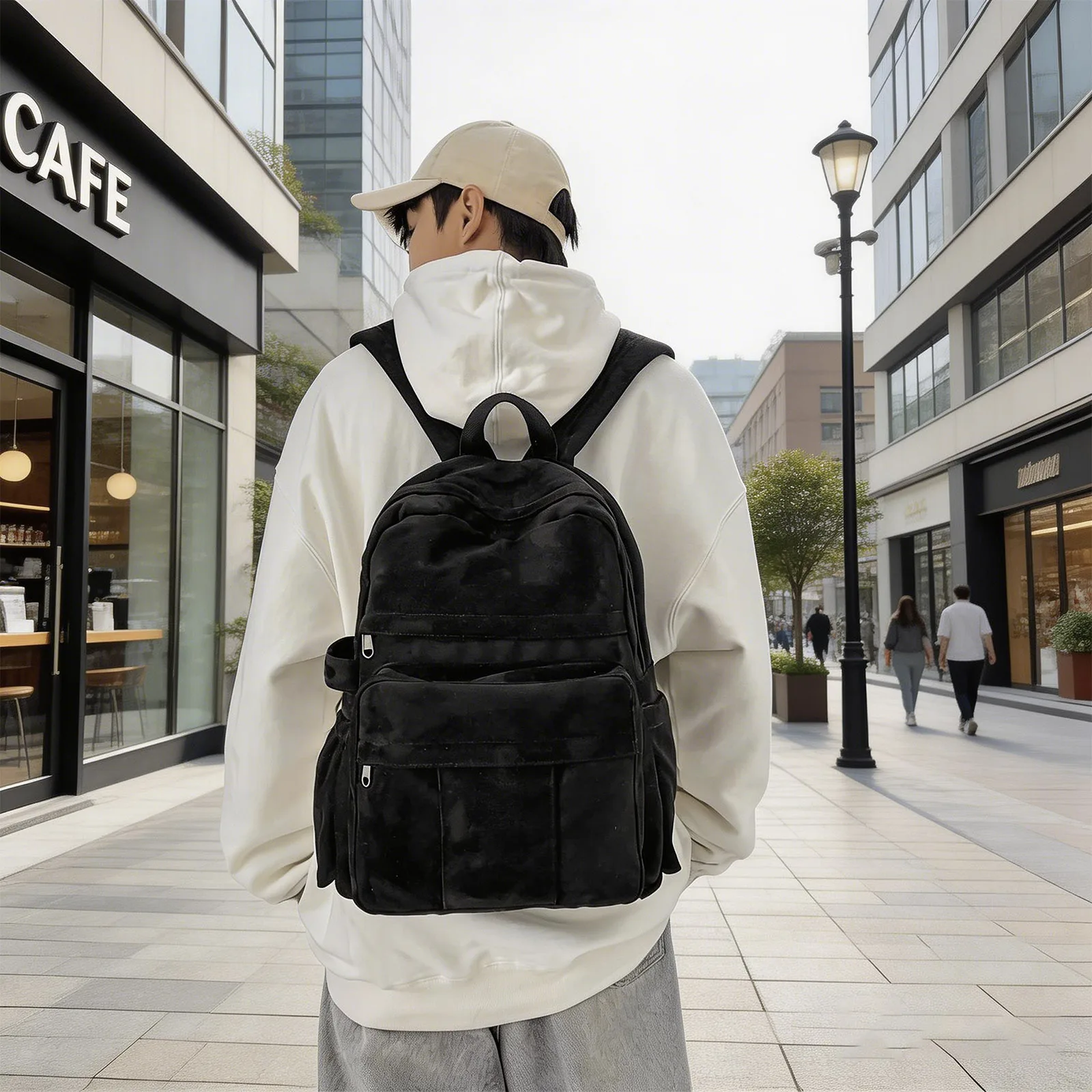 

Classic Retro Microsuede Backpack for Women Men Soft Vintage Rucksack Lightweight Casual Daypack 12in Bag for School Travel Work