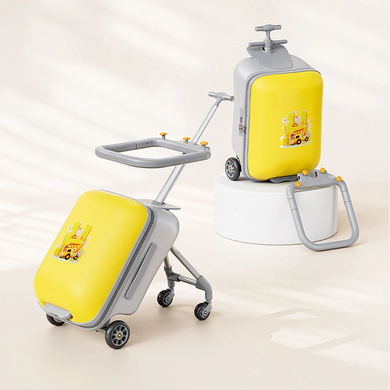 

Baby Ride-On Suitcase with Pulling Cart and Travel Seat Children Luggage Carry-On Trolley Bag for Toddler