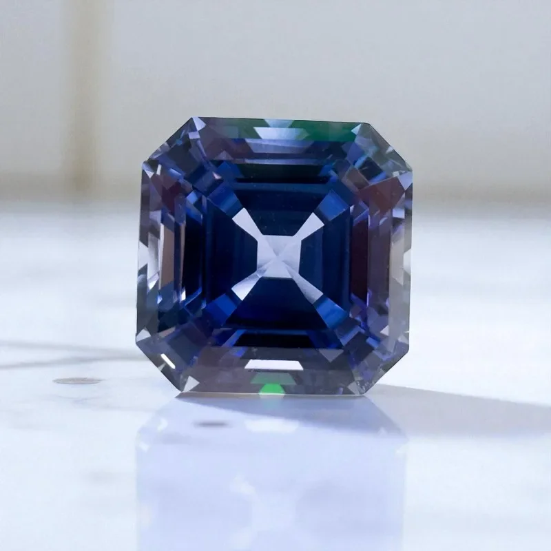 

Lab Grown Blue Sapphire Asscher Cut Cornflower Gemstone For Earrings Pendant For Jewelry Diy Making