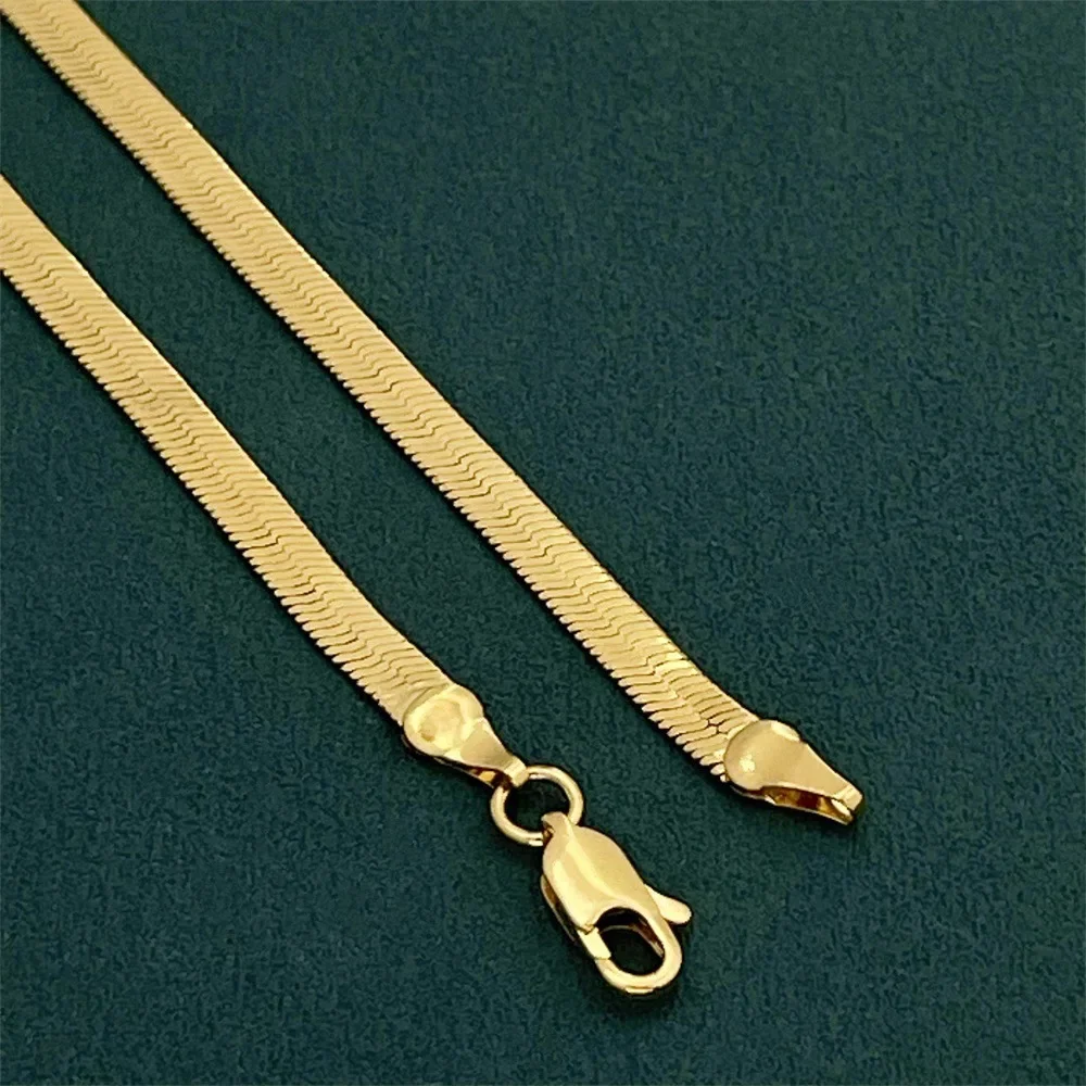 Mylux Jewelry Men's & Women's 24K Gold AU999 Flat Snake Necklace - Pure gold, auspicious snake, perfect couple set, thoughtful g