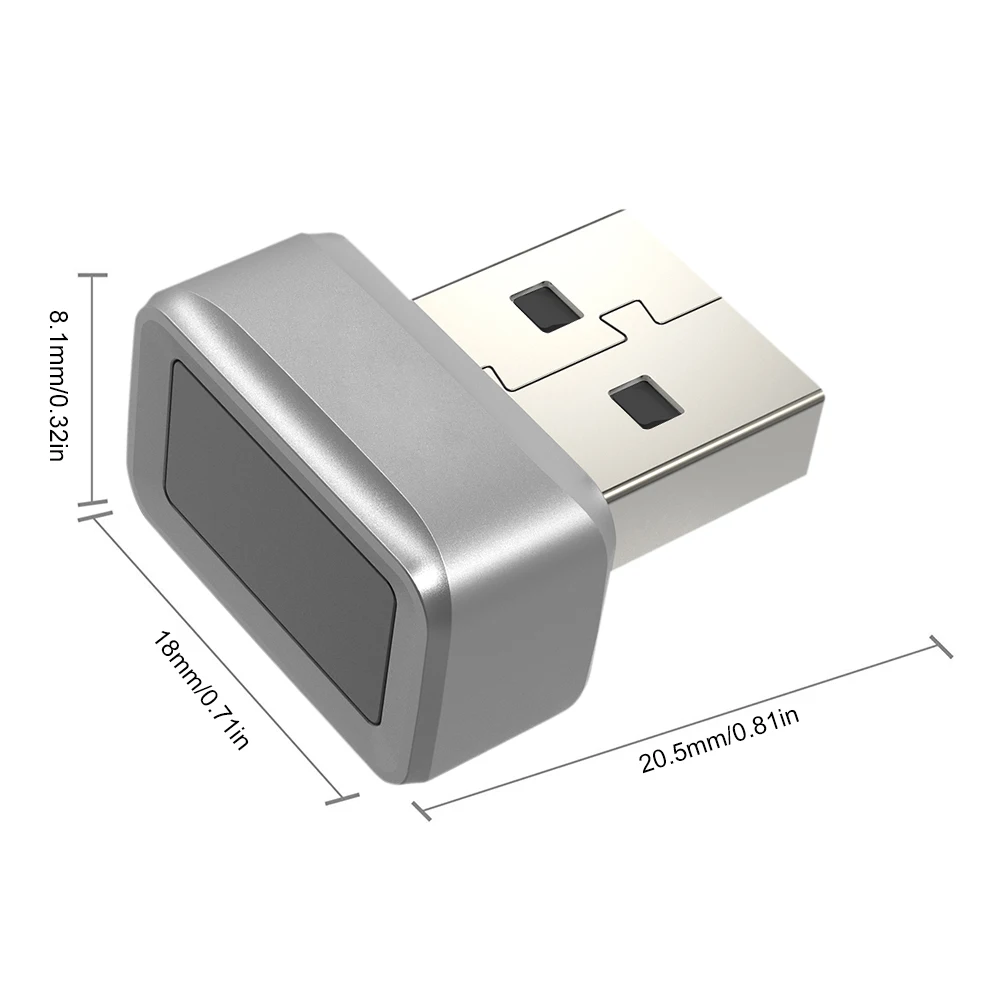 USB-считыватель отпечатков пальцев FIDO U2F Портативный ключ безопасности Windows Hello Анти-Spoofing Скоростной соответствующий ключ безопасности 360° °   Наконечник