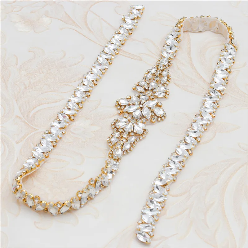 

Bridal Rhinestone Embellished Waist Cincher for Wedding Dress, Fashion Crystal Belt Accessories Bridal Waistband Decor