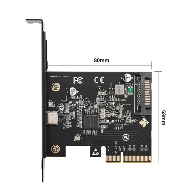 IOCREST USB C 3.2 Gen 2x2 PCI e Gen 3 x4 Type c Expansion Card 20Gbps ASMedia ASM3242 Chipset with SATA 15 Pin Power AliExpress