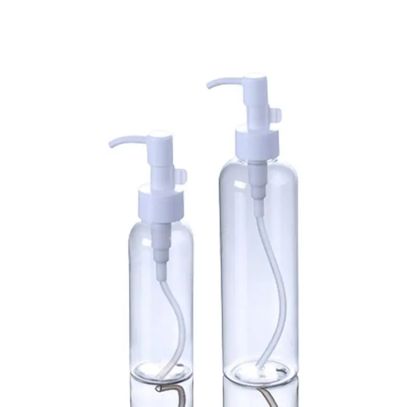 

20Pcs Clear Plastic Bottle Empty Round Shoulder White Lotion Pump 3oz 8oz 100ML250ML Portable Cosmetic Refillable Shampoo Bottle