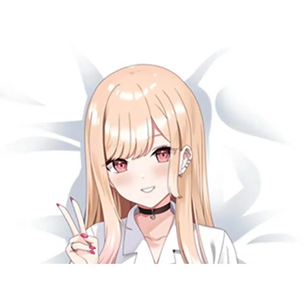 Rizu Kyun Two Character Design Anime Girl Demon Horn Elf Ears Pillowcase Double Sided Printed Otaku Collectible