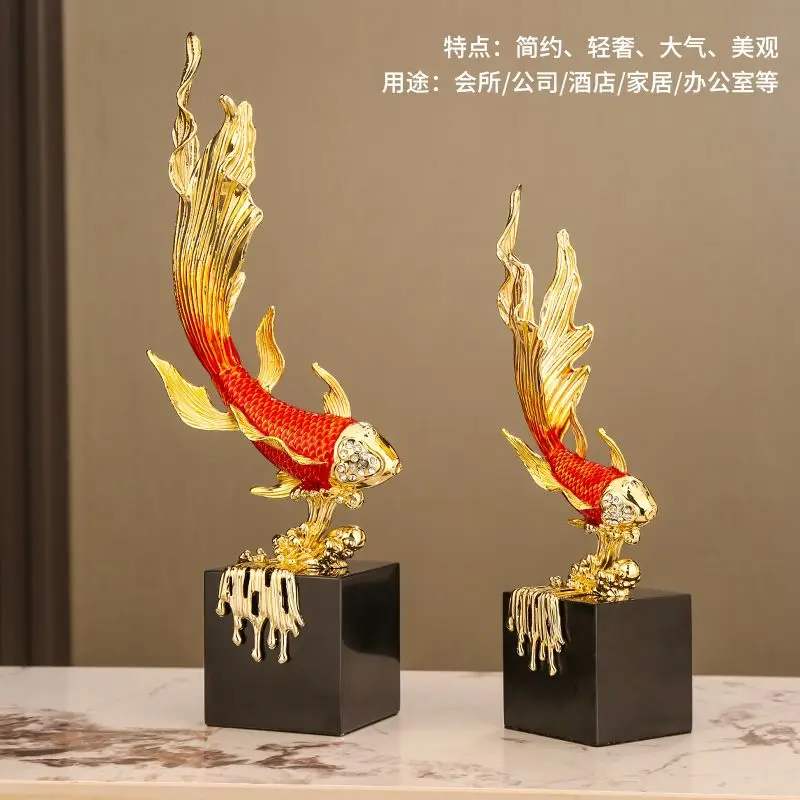 Every year more than koi metal high-grade light luxury entrance wine cabinet new Chinese enamel decoration