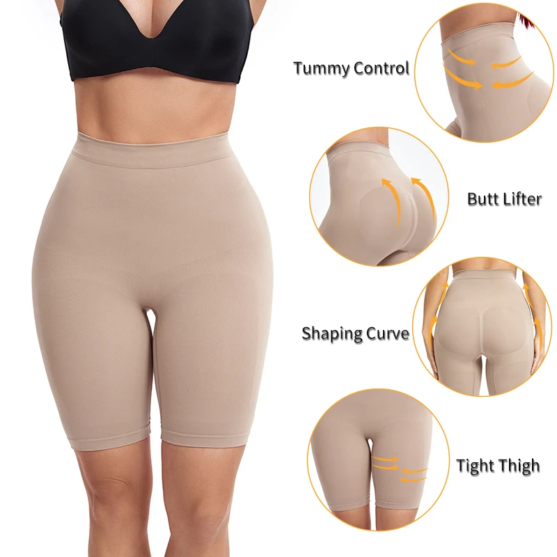 Butt Lifter Shorts Women Shapewear Tummy Control Body Shaper Seamless Slimming Underwear High Waist Sculpting Mid Thigh Panties