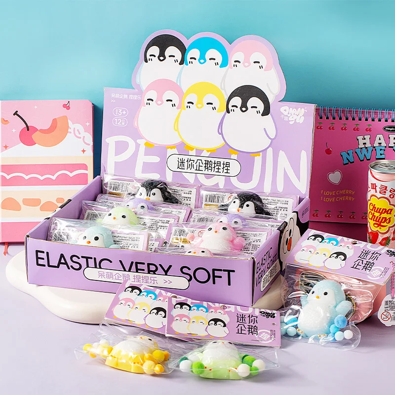 6 ألوان لطيف البطريق طابا اسفنجي اللعب Kawaii الإجهاد الإغاثة الضغط الحسية تململ لعبة للأطفال هدايا حفلة عيد ميلاد