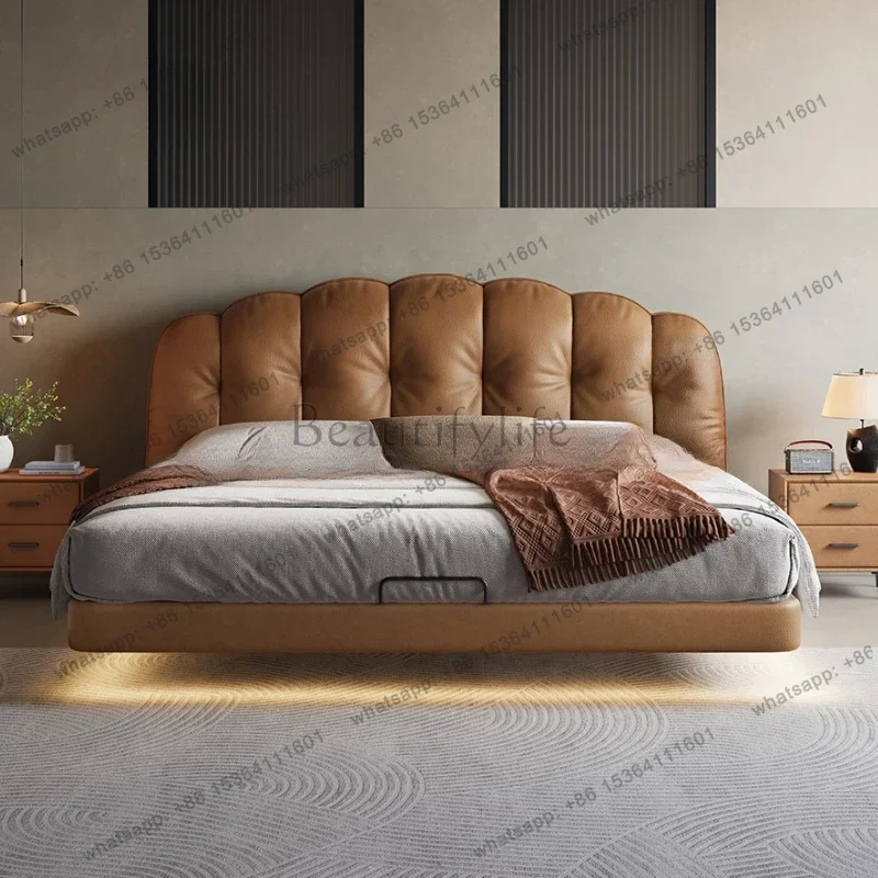 Wood Modern Bed Frame Queen Size Master Aesthetic Queen Bed Luxury Frame High End Camas De Matrimonio