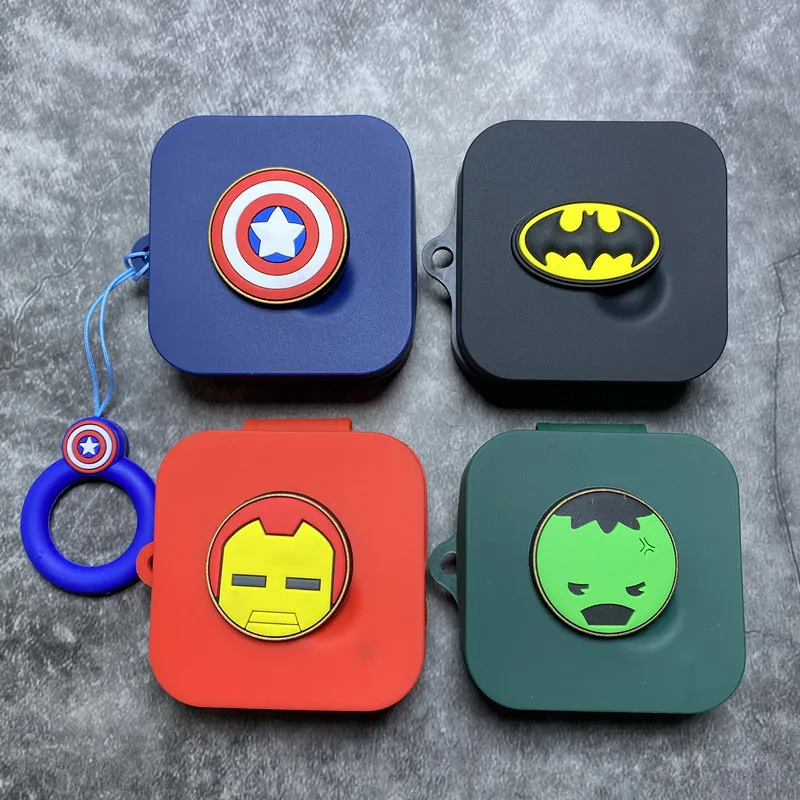 Étui pour écouteurs sans fil en silicone, boîte de chargement, coque de protection avec lanière, dessin animé Marvel, housse pour rien d\'oreille, 3,