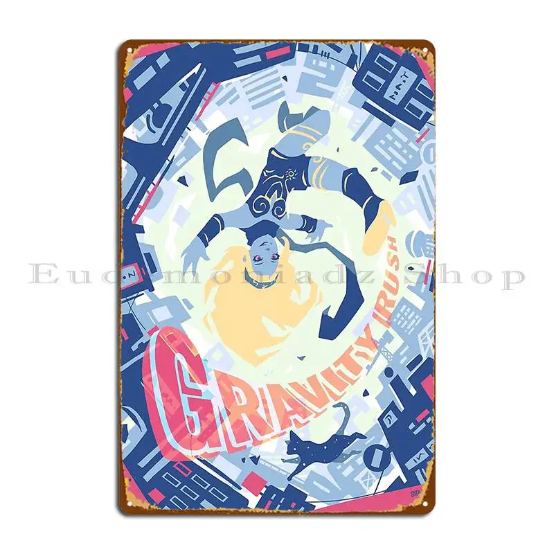 Gravity Rush Metal Plaque Designer Cinema Funny Cinema Kitchen Tin Sign Poster