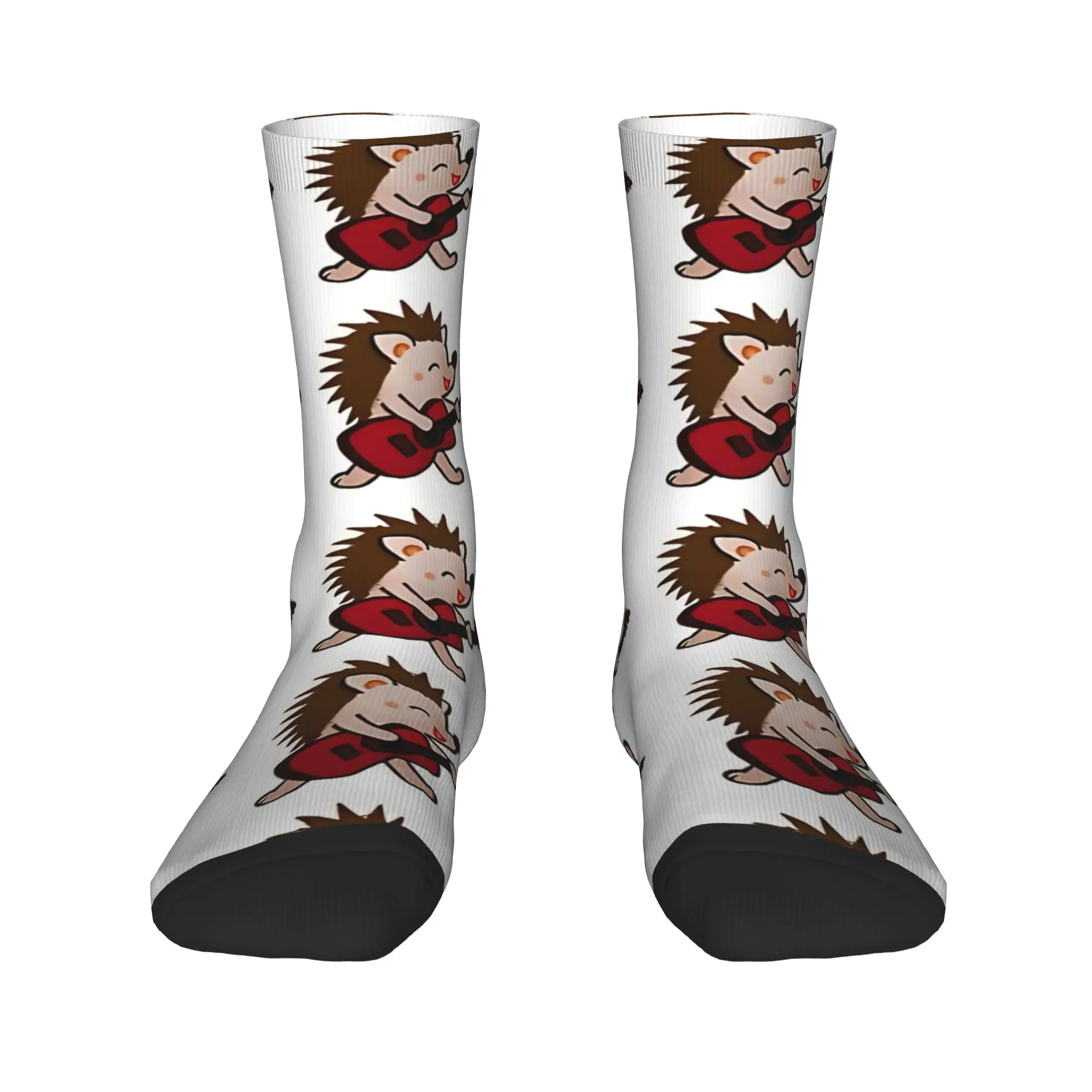 Guitarist Hedgehog   Socks Winter  Stockings Funny Men Soft Breathable Socks Graphic Skateboard Anti Skid Socks