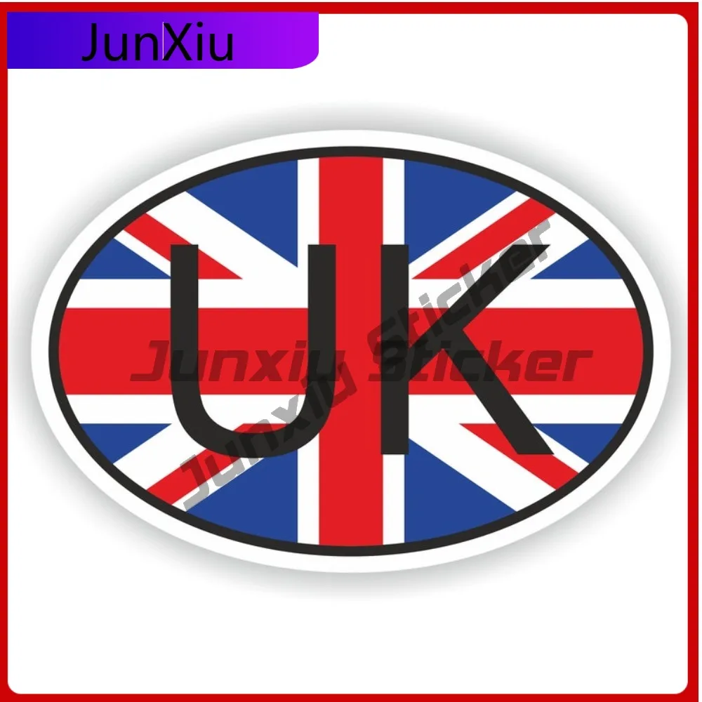 

UNITED KINGDOM Country Code Oval Funny Camper Truck Anti UV Body Decoration Vinyl Decal For Car Truck SUV Window Bumper Laptop