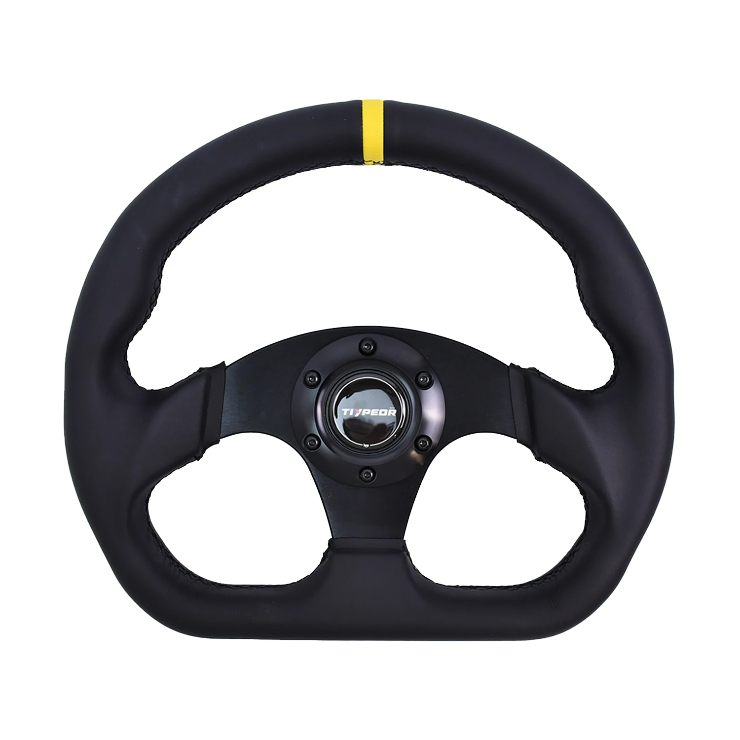 Picture 6: TIYPEOR 330mm13Inch Racing Drift Flat Steering Wheel Black Stitching Steering Wheel Fit Car and Simulation Racing Game