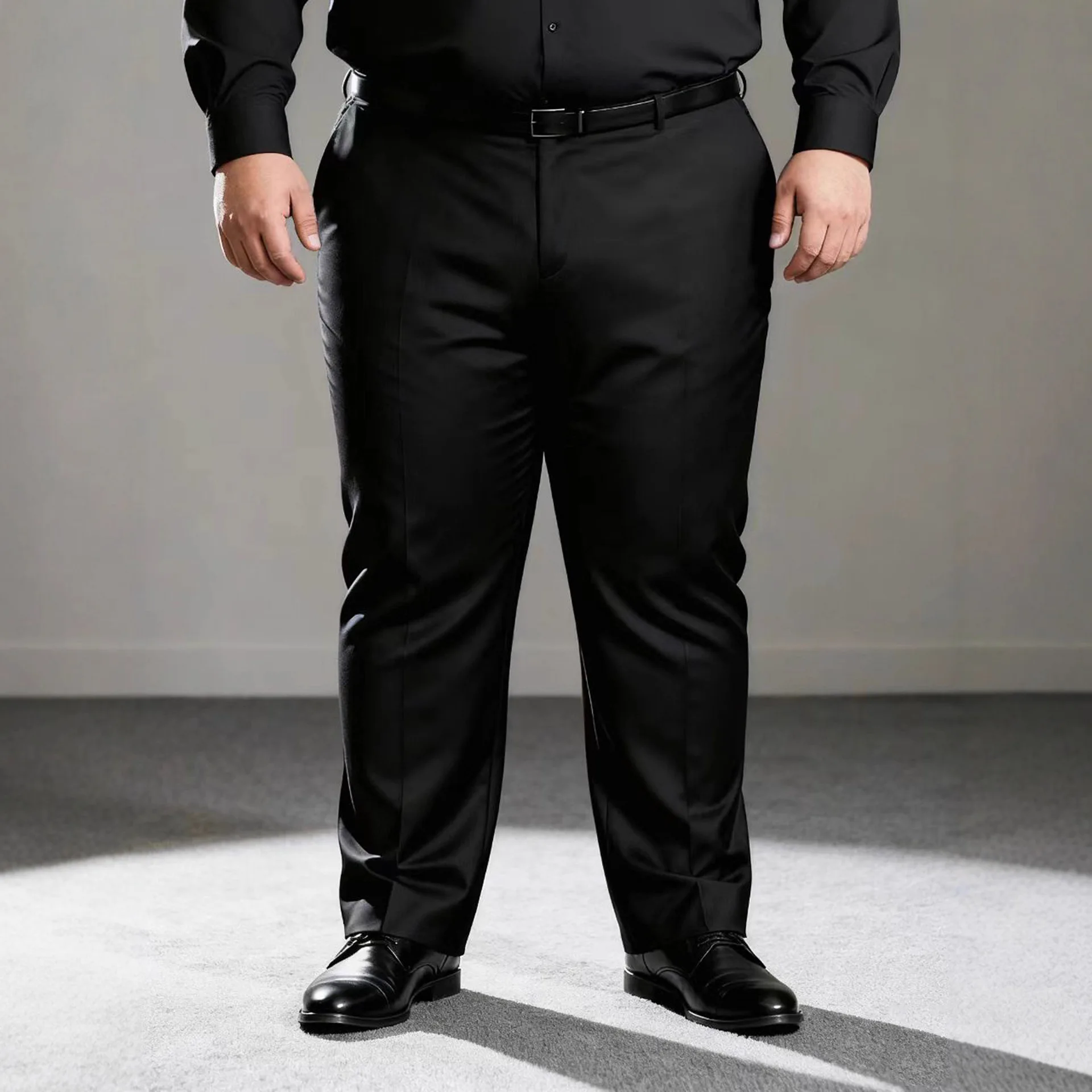 Men's Solid Color Business Dress Pants Stretch Slim Fit Plus Size Formal Office Wedding Trousers All Seasons Machine Washable - view 3
