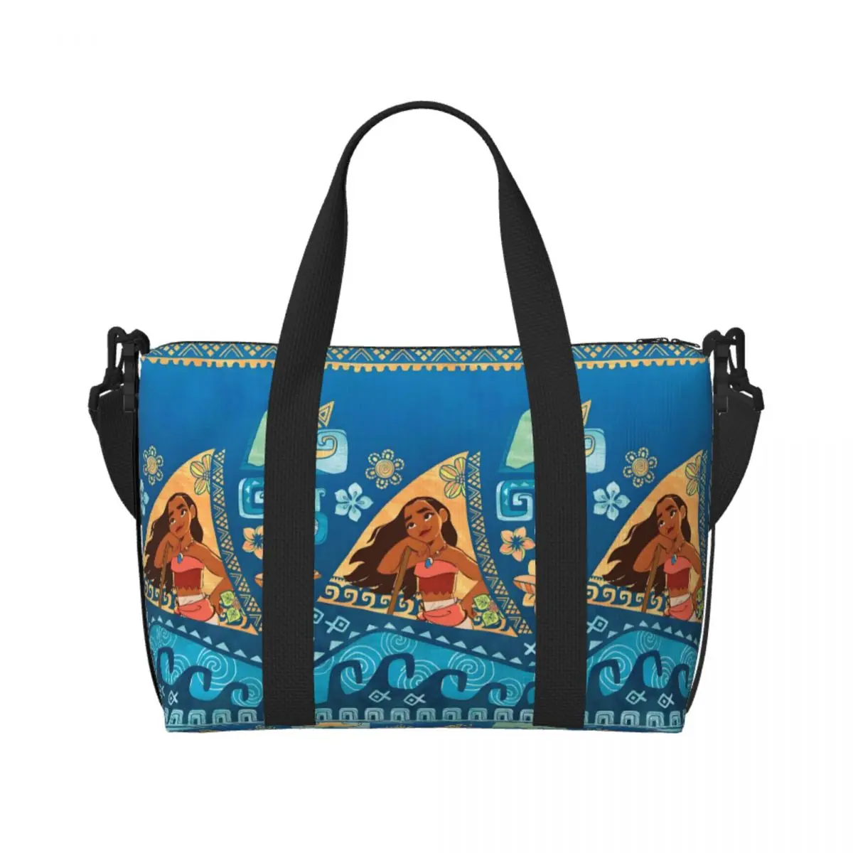 

Custom Moana Beautiful Princess Tote Bag Women Large Capacity Cartoon Anime Graphic Print Beach Gym Shoulder Travel Bag